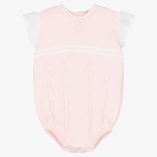 Pretty Originals-Girls Pink & White Knitted Shortie  | Childrensalon Outlet