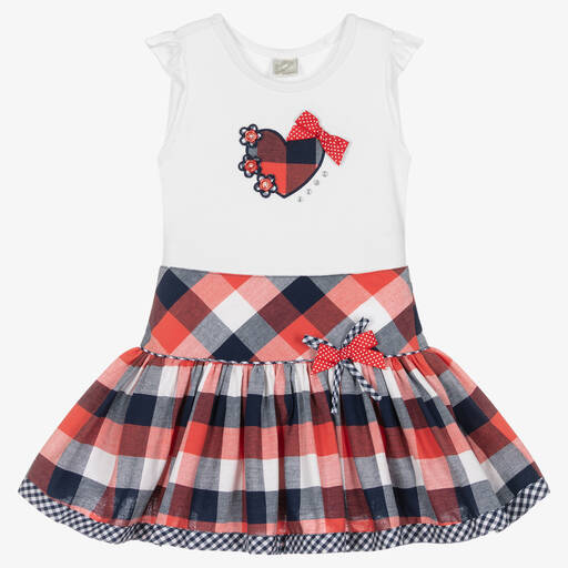 Pretty Originals-Girls Red & White Tartan Skirt Set  | Childrensalon Outlet