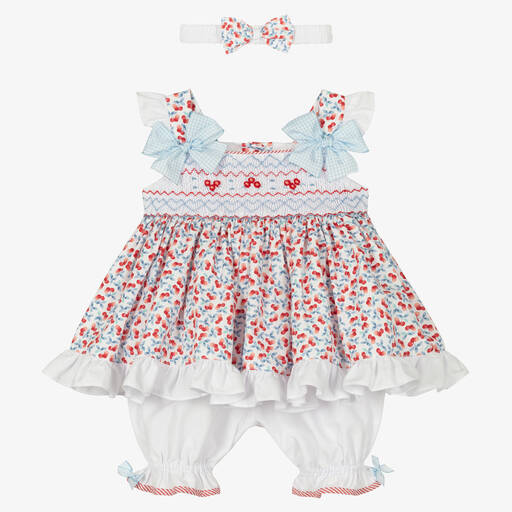 Pretty Originals-Ensemble robe blanche smockée fille | Childrensalon Outlet