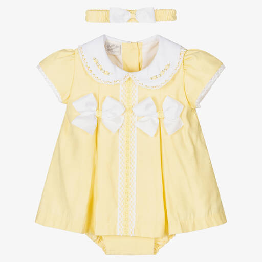 Pretty Originals-Ensemble robe et bandeau jaunes | Childrensalon Outlet