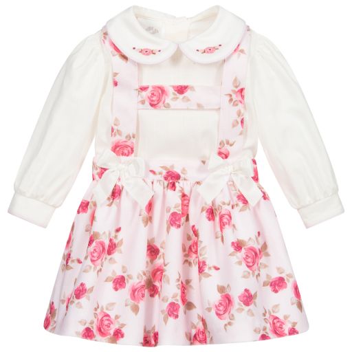 Pretty Originals-Rosafarbenes Blumen-Rockset  | Childrensalon Outlet