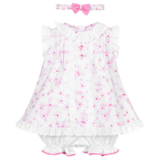Pretty Originals-Pink & White Dress Set | Childrensalon Outlet