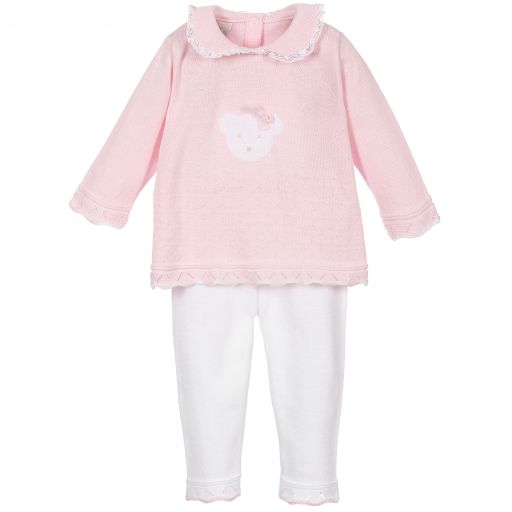 Pretty Originals-Pink & White Trousers Set | Childrensalon Outlet
