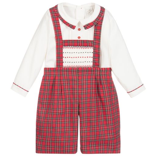 Pretty Originals-Red Tartan Shorts Set | Childrensalon Outlet