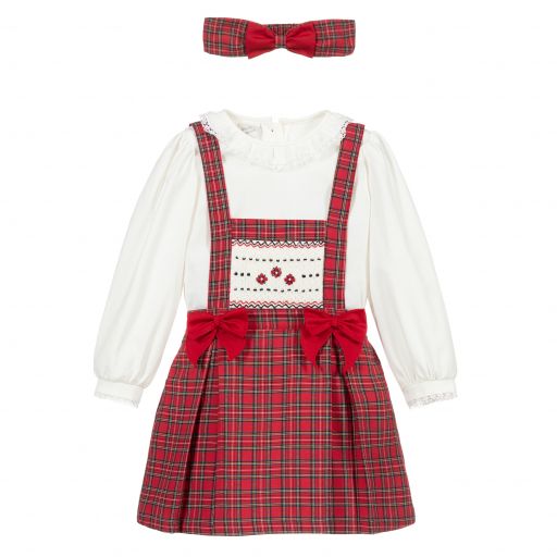 Pretty Originals-Red Tartan Skirt Set | Childrensalon Outlet