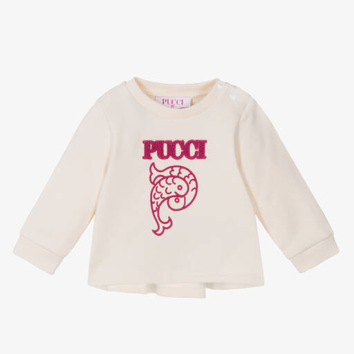 PUCCI-Sweat ivoire pour bébé fille | Childrensalon Outlet