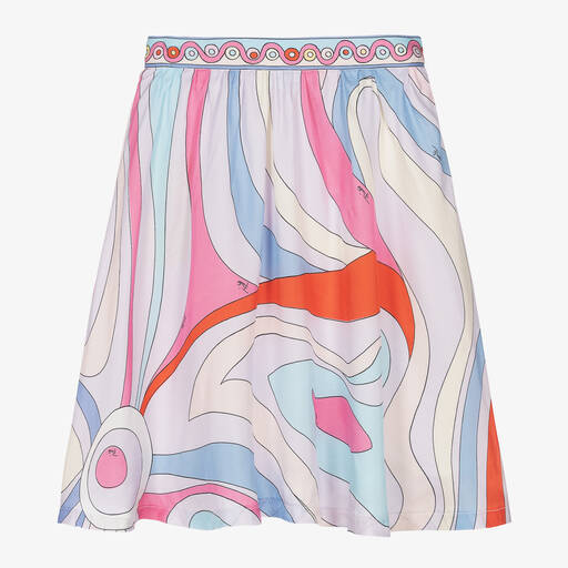PUCCI-تنورة فيسكوز لون بنفسجي بطبعة مارمو | Childrensalon Outlet