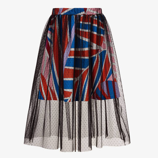 PUCCI-Girls Long Black Tulle Skirt  | Childrensalon Outlet