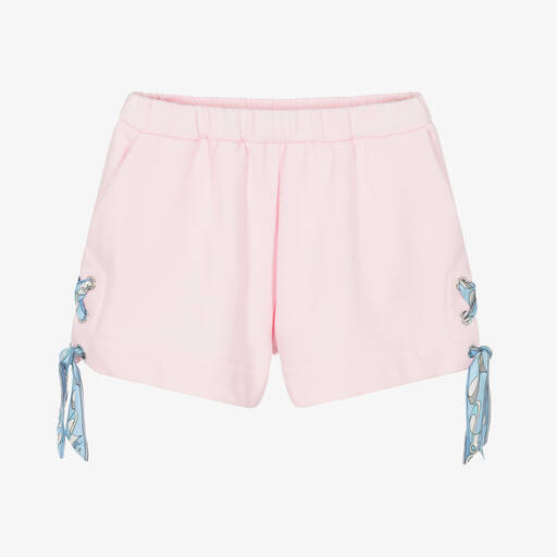PUCCI-Girls Pink Cotton Jersey Shorts | Childrensalon Outlet
