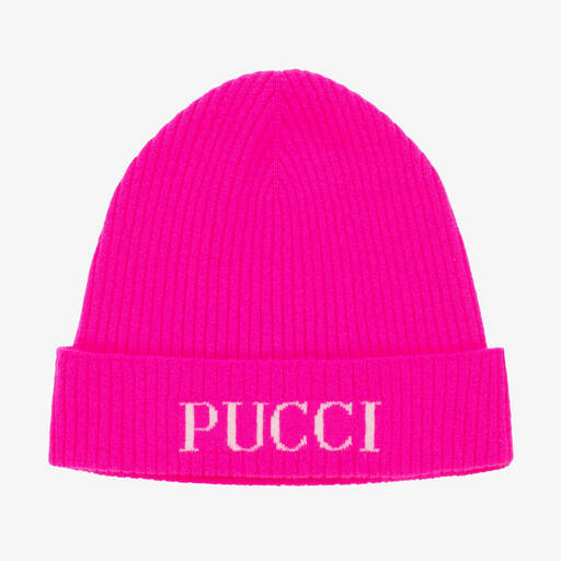 PUCCI-Розовая шерстяная шапка бини | Childrensalon Outlet