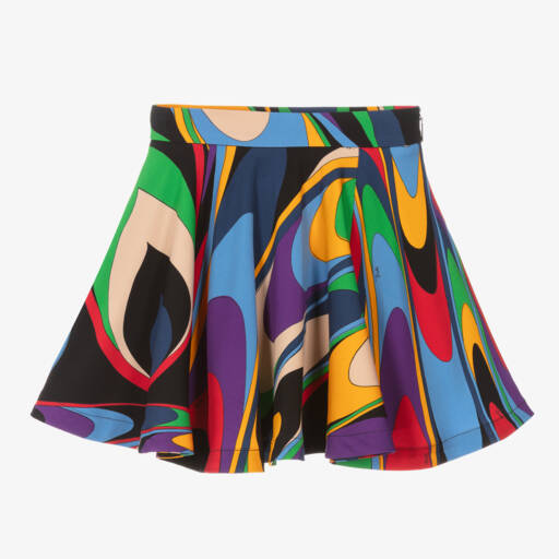 PUCCI-Girls Purple & Black Viscose Swirl Skirt | Childrensalon Outlet