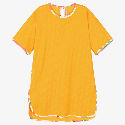 PUCCI-Girls Yellow Marmo Logo Dress | Childrensalon Outlet
