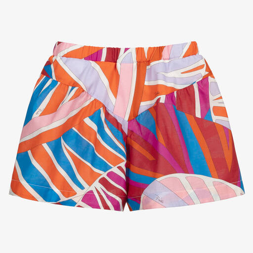 PUCCI-Orange & Blue Cotton Shorts | Childrensalon Outlet