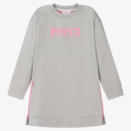 PUCCI-Серое платье-свитшот из хлопка | Childrensalon Outlet