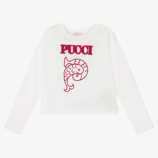 PUCCI-Haut ivoire en coton pour ado fille | Childrensalon Outlet