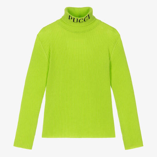 PUCCI-Teen Girls Lime Green Wool Sweater | Childrensalon Outlet