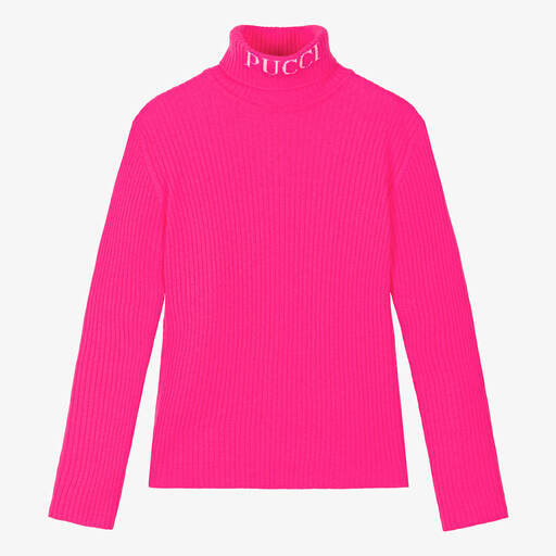 PUCCI-Teen Girls Neon Pink Wool Sweater | Childrensalon Outlet