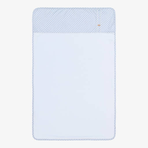 Pureté Du... Bébé-Голубое велюровое одеяло в клетку (97см) | Childrensalon Outlet