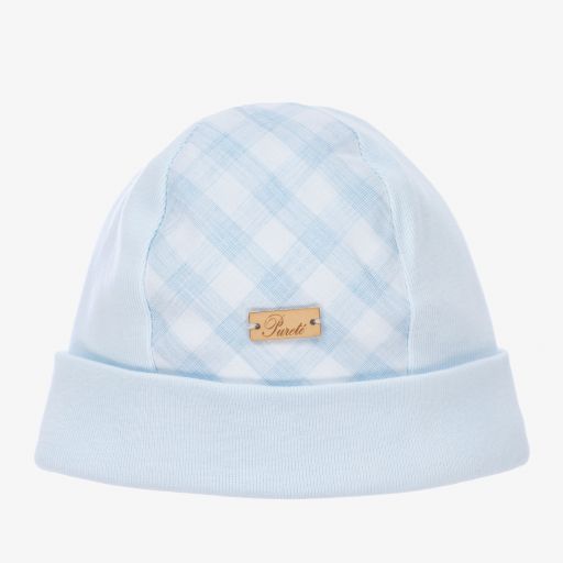Pureté Du... Bébé-قبعة قطن جيرسي لون أزرق باهت للمواليد | Childrensalon Outlet