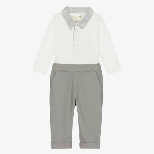 Pureté Du... Bébé-Ensemble pantalon coton gris ivoire | Childrensalon Outlet