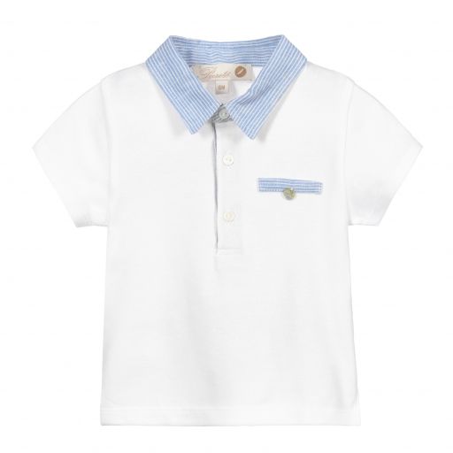 Pureté Du... Bébé-Baby Boys White Polo Shirt | Childrensalon Outlet