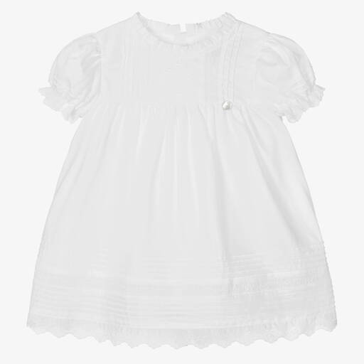 Pureté Du... Bébé-Baby Girls White Cotton Dress | Childrensalon Outlet