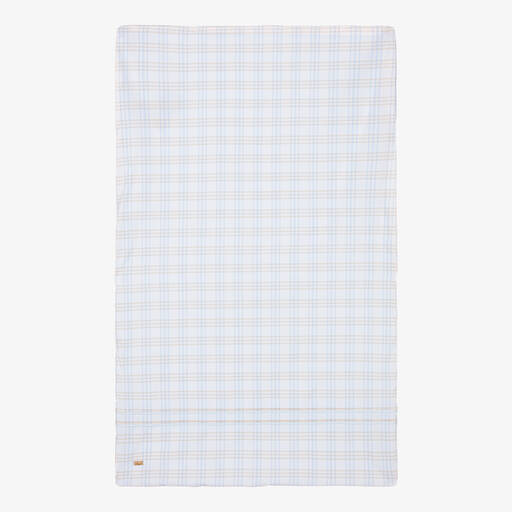 Pureté Du... Bébé-Blau karierte Babydecke (96 cm) | Childrensalon Outlet
