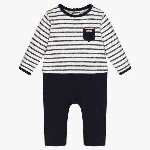 Pureté Du... Bébé-Blue & Ivory Striped Babysuit | Childrensalon Outlet
