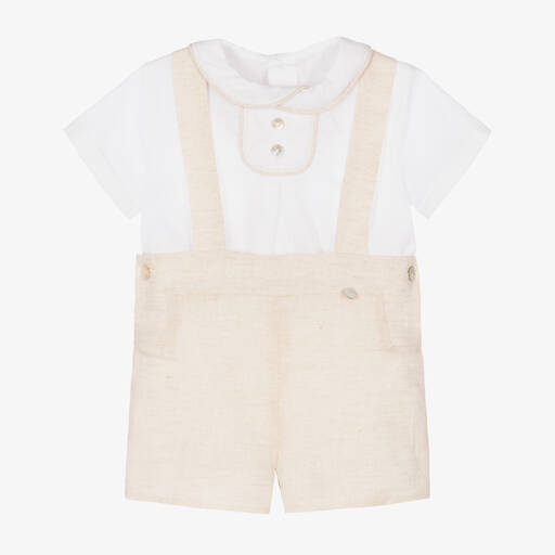 Pureté Du... Bébé-Leinen-Top & Shorts beige/elfenbein | Childrensalon Outlet