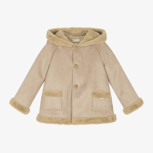 Pureté Du... Bébé-معطف جلد شامواه صناعي لون بيج للأطفال | Childrensalon Outlet