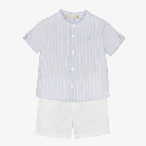 Pureté Du... Bébé-Chemise bleue et short blanc garçon | Childrensalon Outlet