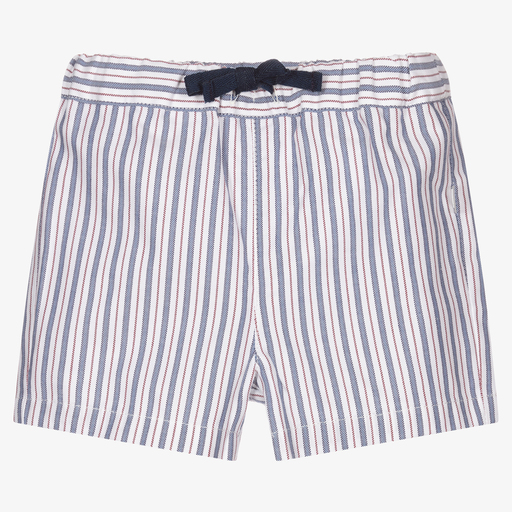Pureté Du... Bébé-Boys Blue Striped Shorts | Childrensalon Outlet