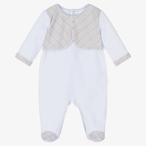 Pureté Du... Bébé-بيبي غرو قطن قطيفة لون أزرق للمواليد | Childrensalon Outlet