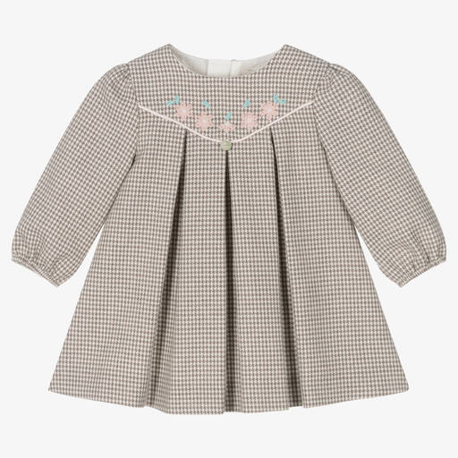 Pureté Du... Bébé-Robe marron ivoire à carreaux | Childrensalon Outlet