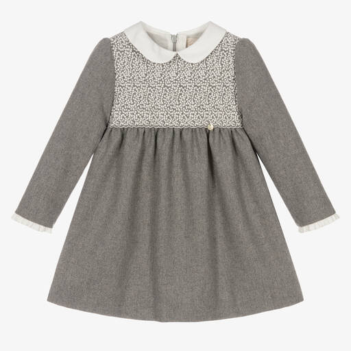 Pureté Du... Bébé-Girls Grey Wool Blend Dress | Childrensalon Outlet