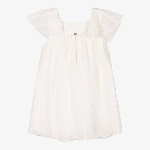 Pureté Du... Bébé-Besticktes Chiffonkleid elfenbein | Childrensalon Outlet