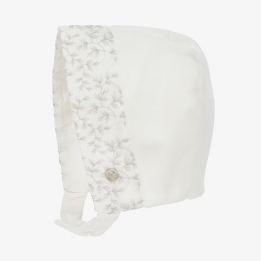 Pureté Du... Bébé-Girls Ivory Velour Bonnet | Childrensalon Outlet