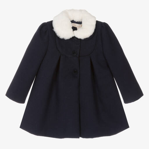 Pureté Du... Bébé-Синее классическое пальто для девочек | Childrensalon Outlet