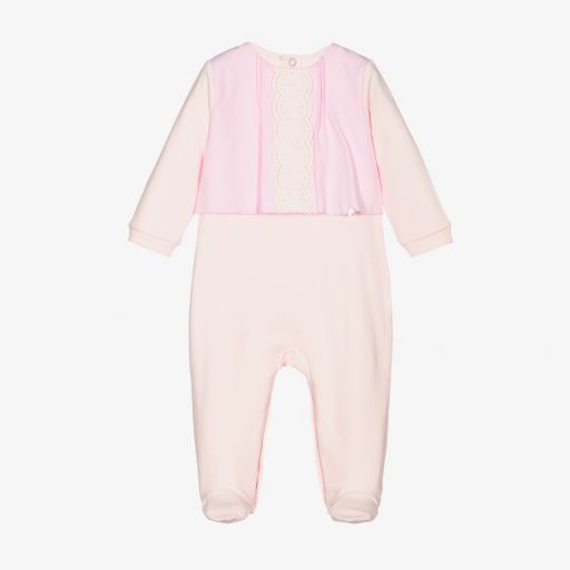 Pureté Du... Bébé-Girls Pink Cotton Babygrow | Childrensalon Outlet