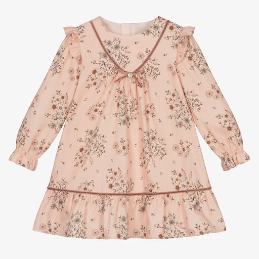 Pureté Du... Bébé-Girls Pink Floral Cotton Dress | Childrensalon Outlet