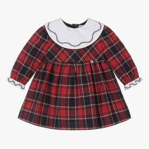 Pureté Du... Bébé-Girls Red & Navy Blue Tartan Check Dress | Childrensalon Outlet