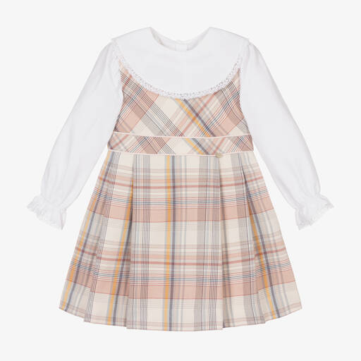 Pureté Du... Bébé-طقم فستان قطن تويل لون أبيض وزهري أطفال بناتي | Childrensalon Outlet