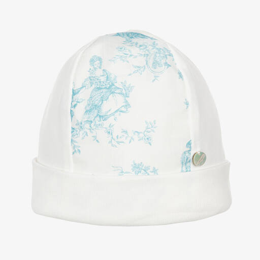 Pureté Du... Bébé-قبعة قطن لون عاجي وأزرق للأطفال | Childrensalon Outlet
