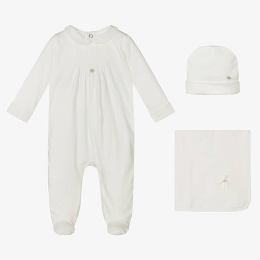 Pureté Du... Bébé- Ivory Cotton Babygrow Set | Childrensalon Outlet