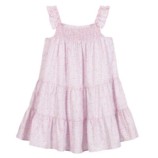 Pureté Du... Bébé-Pink Floral Cotton Dress | Childrensalon Outlet