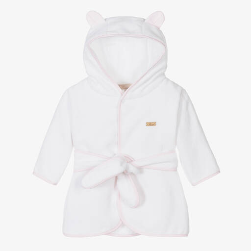 Pureté Du... Bébé-White Cotton Baby Bathrobe | Childrensalon Outlet