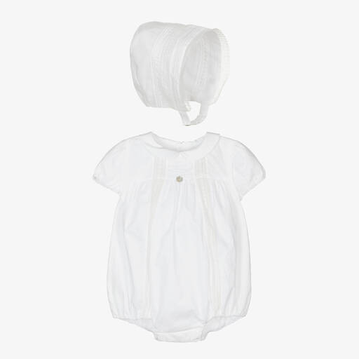 Pureté Du... Bébé-Weißer Baumwollspieler & Babyhaube | Childrensalon Outlet
