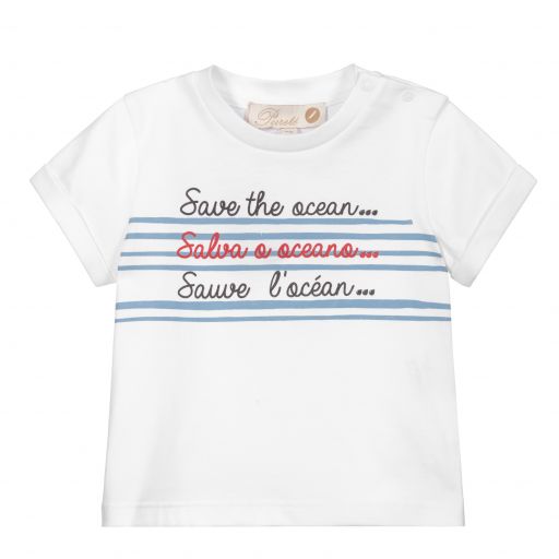 Pureté Du... Bébé-White Cotton Baby T-Shirt | Childrensalon Outlet