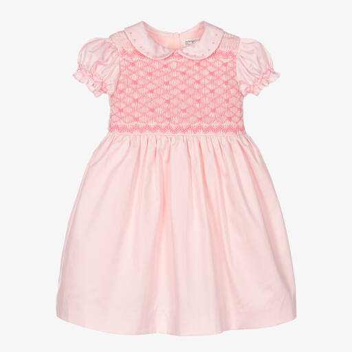 Rachel Riley-Baby Girls Pink Smocked Dress | Childrensalon Outlet
