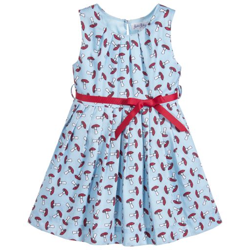 Rachel Riley-Girls Blue Cotton Dress | Childrensalon Outlet